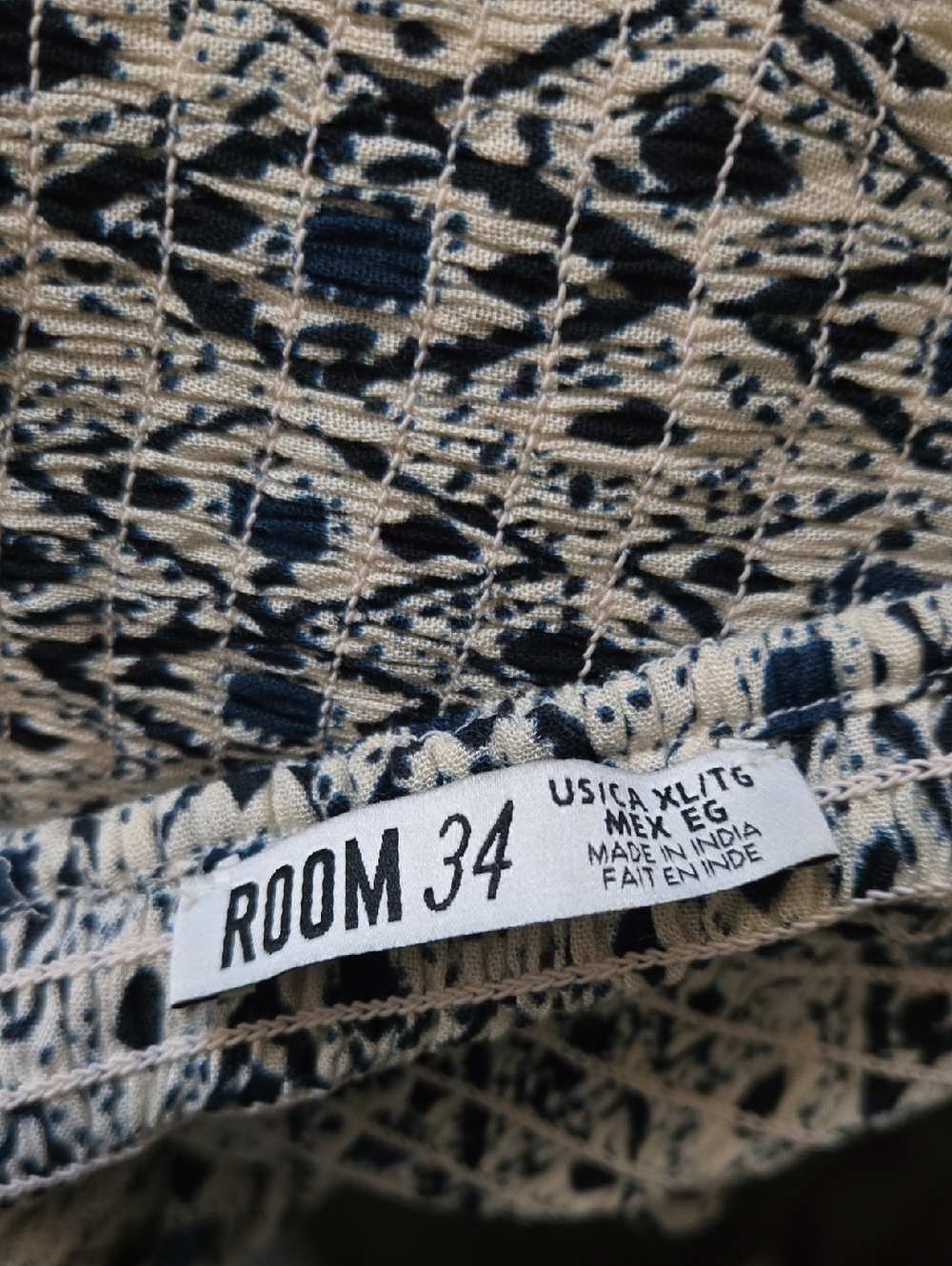 Room 34 Floral Dress Navy and Cream Geometric Print Dress XL - Picture 10 of 10